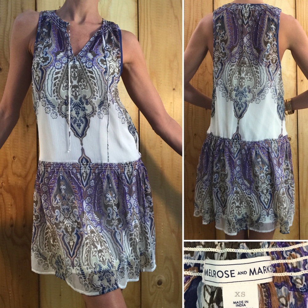 Melrose & Market Paisley Sleeveless Dress Size XS