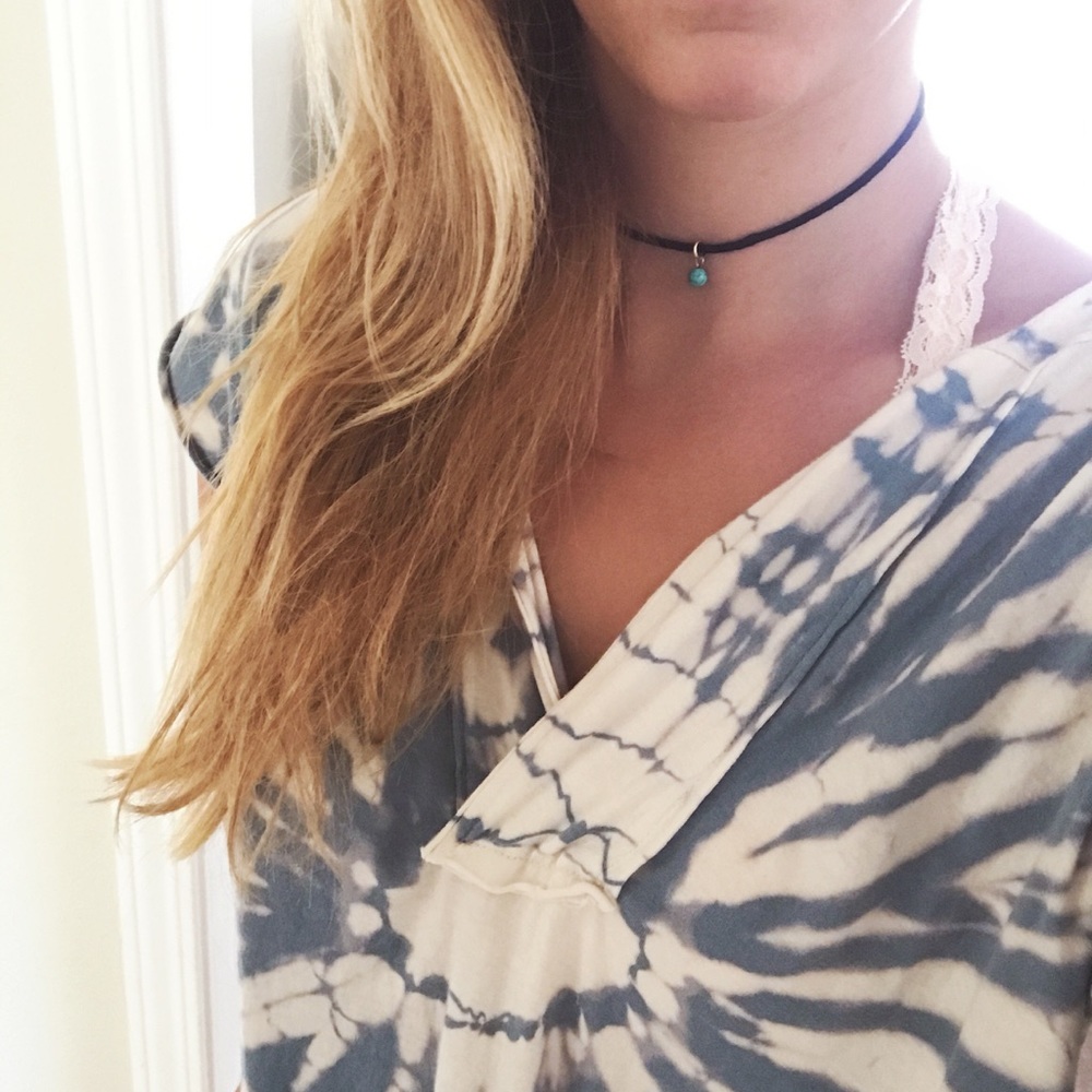 NWOT Turquoise dainty boho soft suede choker
