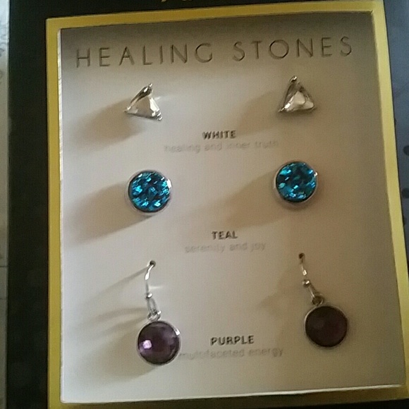 APT.9 healing stones 3 pairs earrings - Picture 3 of 3