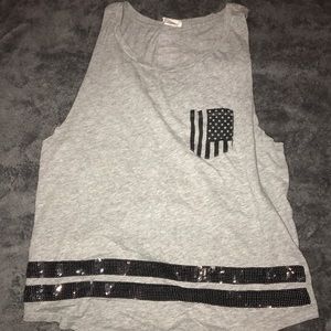 vs pink bling cut off tank