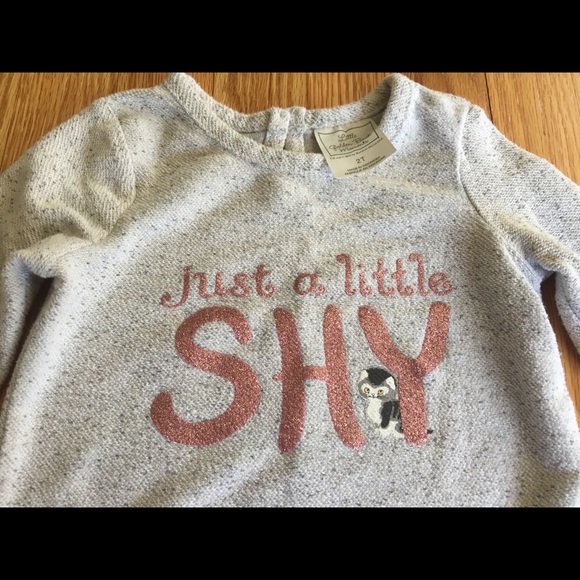 "Shy" heather gray sweatshirt (size 2T) - Picture 2 of 4