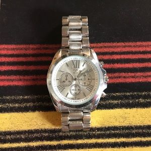 Silver Boyfriend Size watch