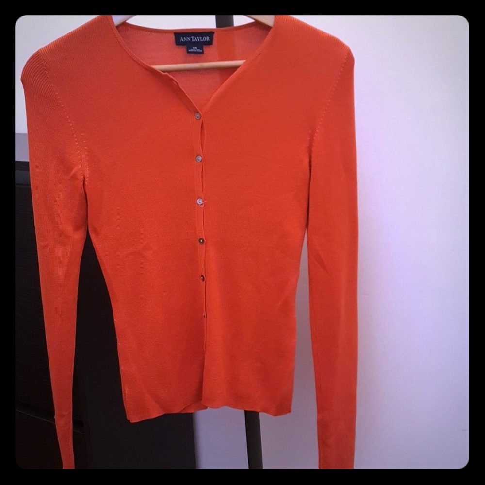 Orange silk cardigan