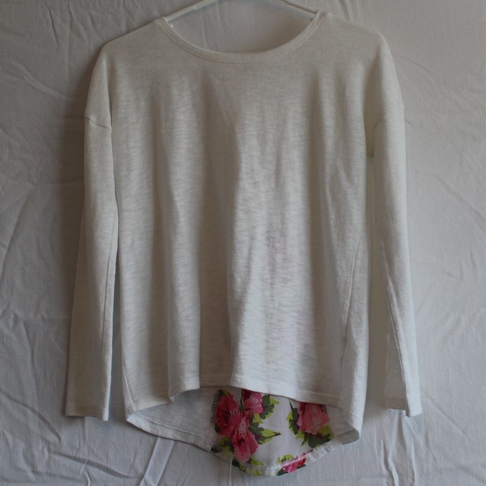 White and Floral Long Sleeve