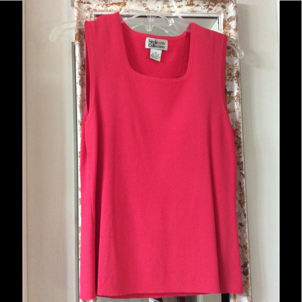 Coral color sweater tee