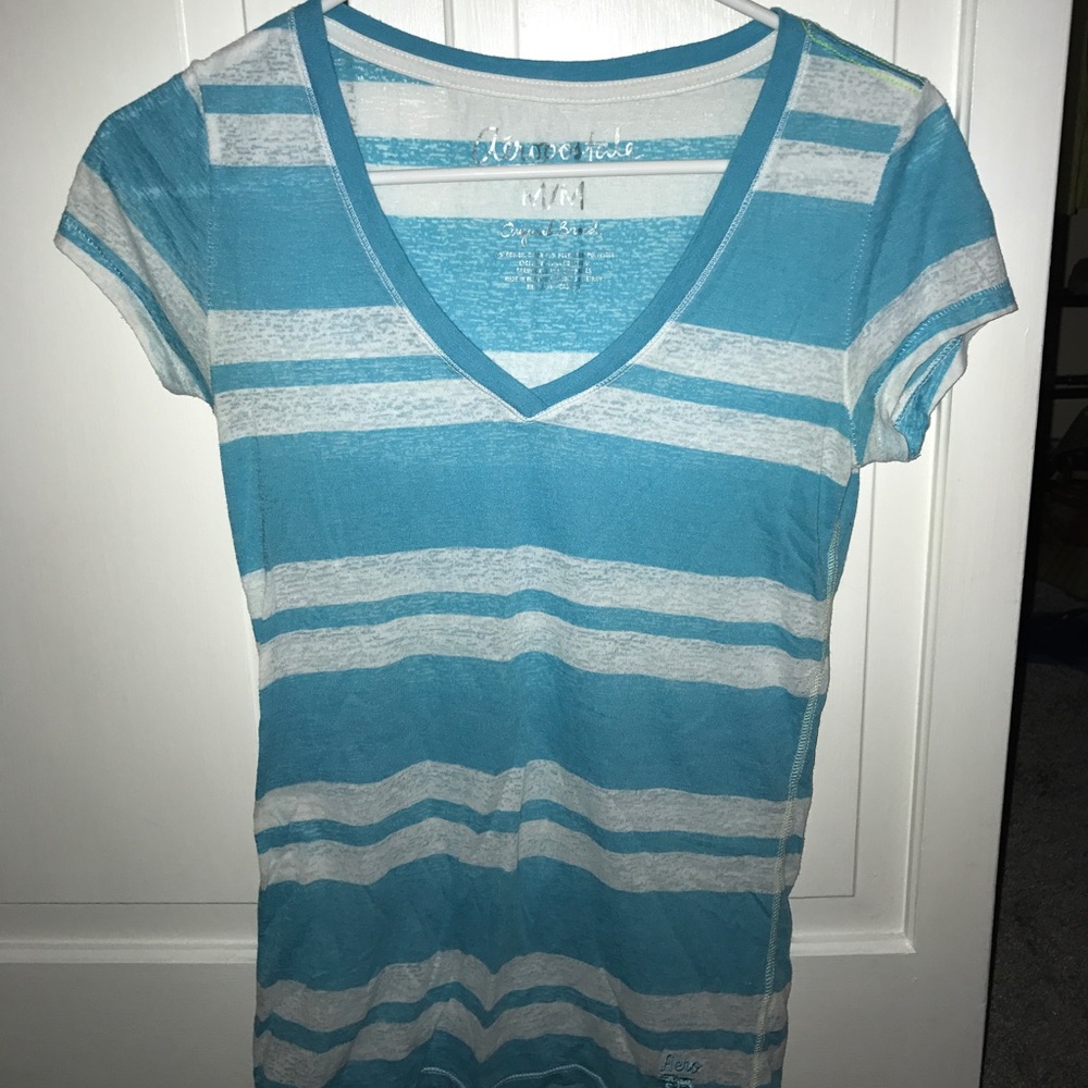 Adorable Blue Striped Short Sleeve Shirt