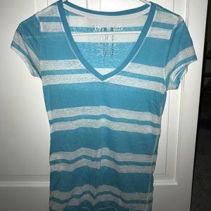 Adorable Blue Striped Short Sleeve Shirt