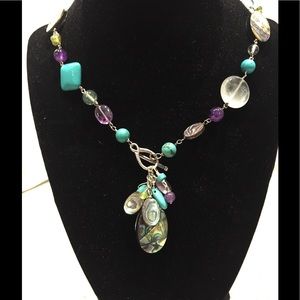 💠GORGEOUS TURQUOISE, ABALONE & STONE NECKLACE💠