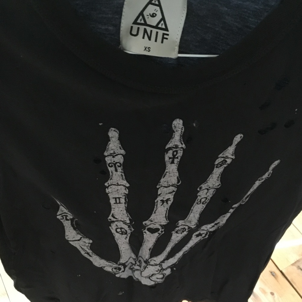 Unif Skeleton Hand Muscle Tee