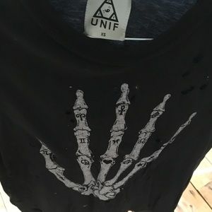 Unif Skeleton Hand Muscle Tee