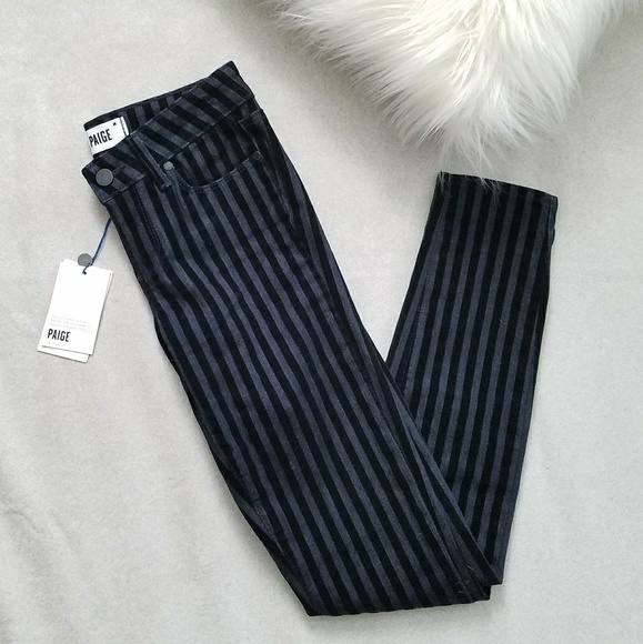 PAIGE Denim - NWT Paige Vertigo Ultra Skinny Flocked Stripe Jean