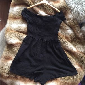 Off the shoulder black romper