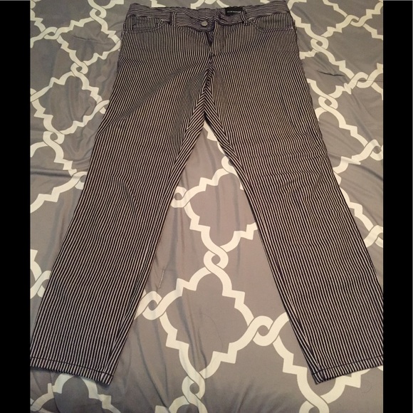 Club Monaco blue/white striped denim. 8 WORN ONCE - Picture 1 of 1