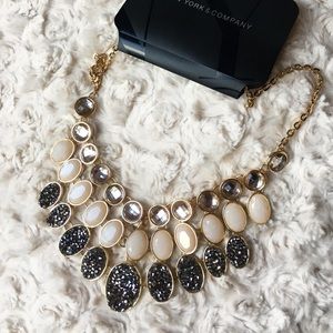 Diamond and Druzy Statement Necklace