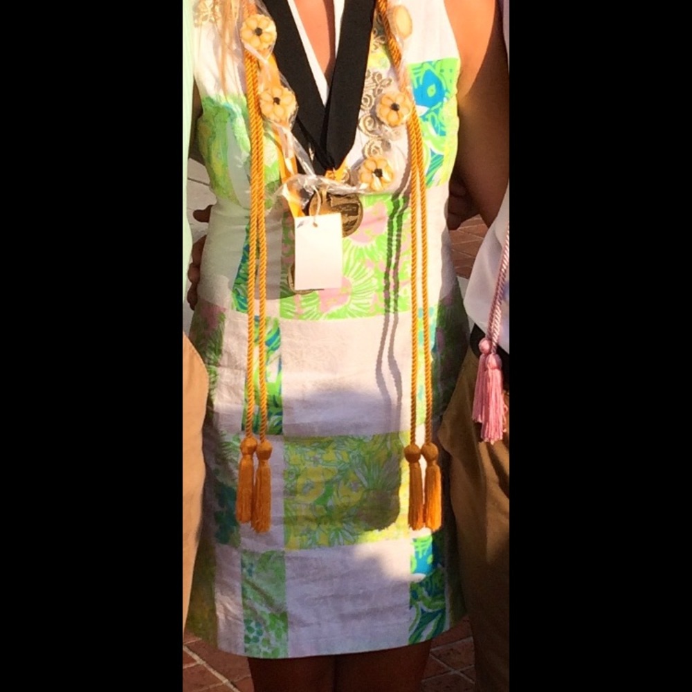 Lilly Pulitzer white and pattern block dress
