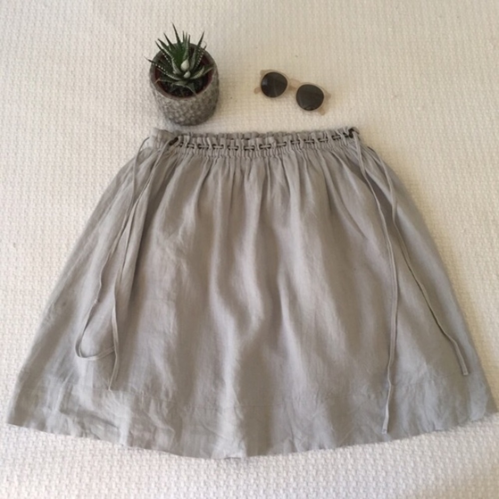 Anthropologie light blue linen skirt