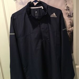 Navy blue adidas running quarter zip