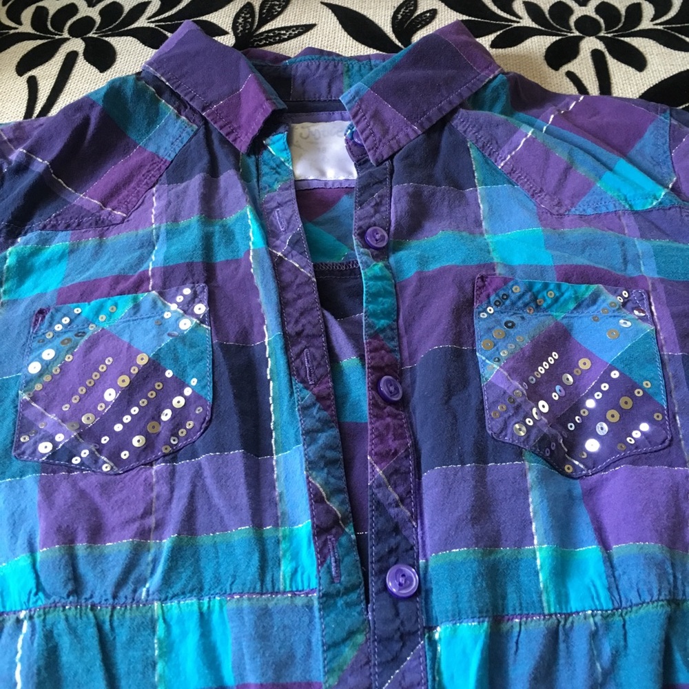 Justice Blue and Purple Plaid Flannel