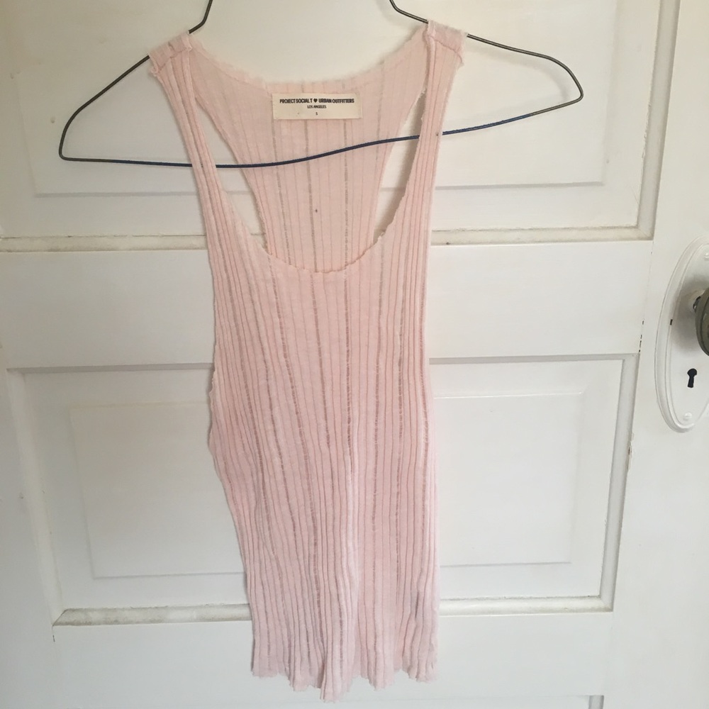 Ribbed Rose Pink Tank Top