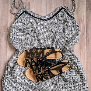 H& M Black and White Print Romper