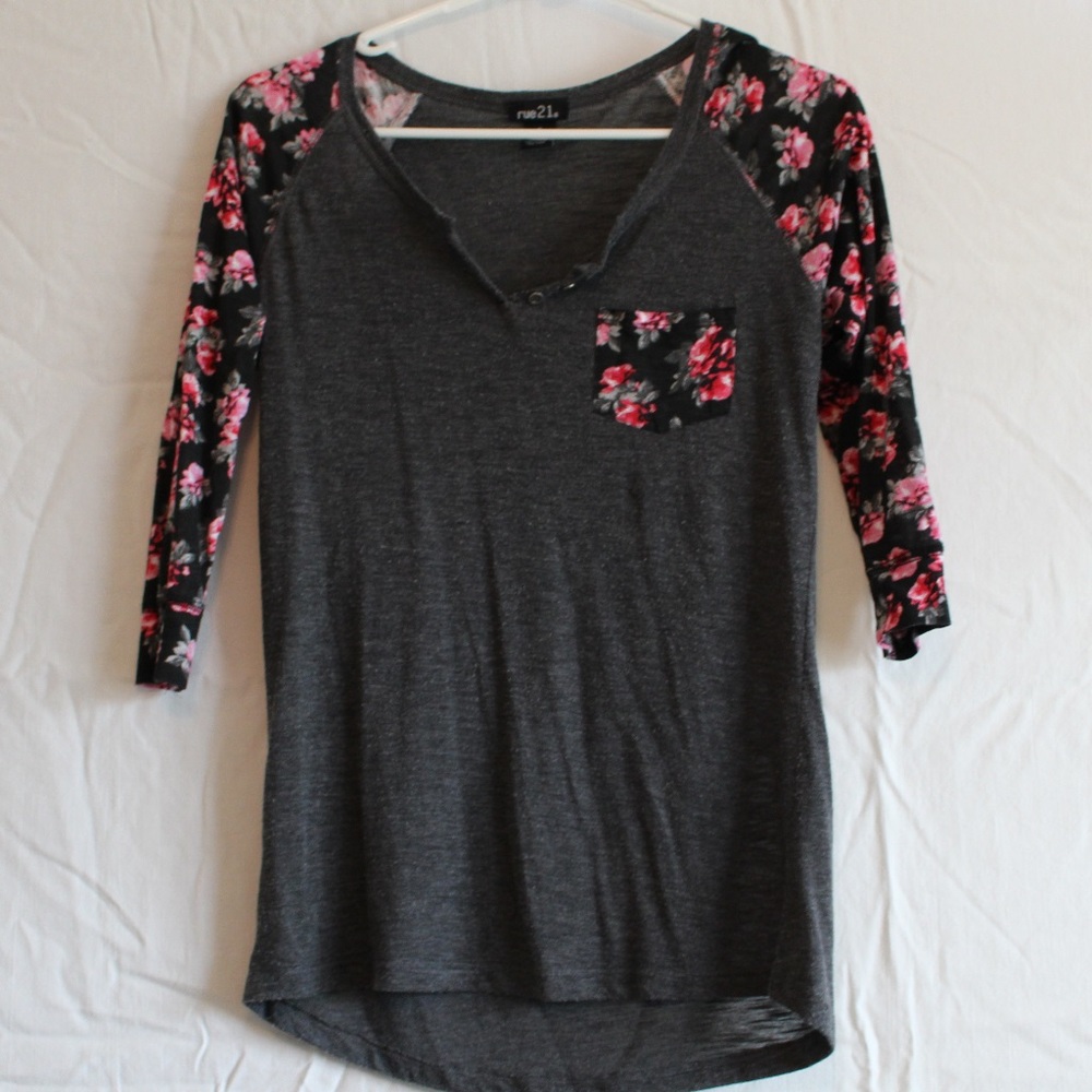 Floral Baseball Tee