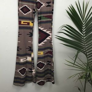 Aztec Print Bellbottom Leggings