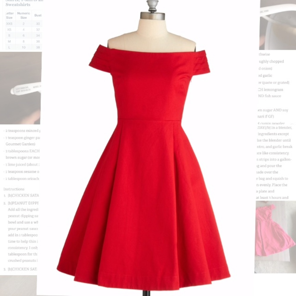 Modcloth Red Kettle Corn Dress