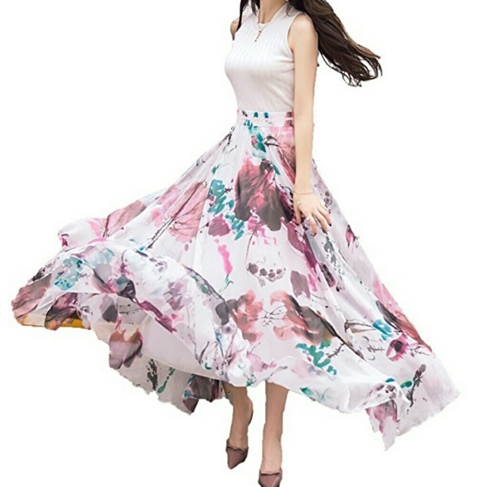 SALE NWT Maxi Chiffon Long Skirt