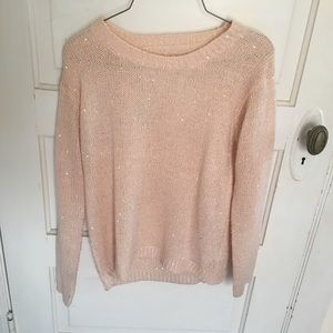 Pink Sequin Cut Out Sweater