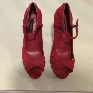Red high heeled shoes