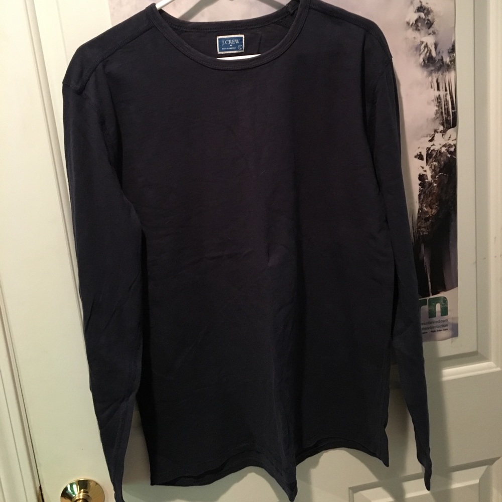 Plain navy blue long sleeve J.Crew shirt