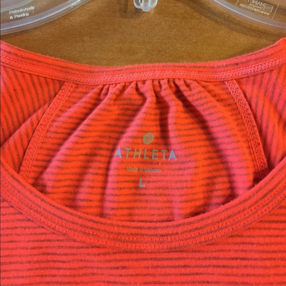 Athleta, Large, L/S Orange Striped Shirt - Picture 3 of 6