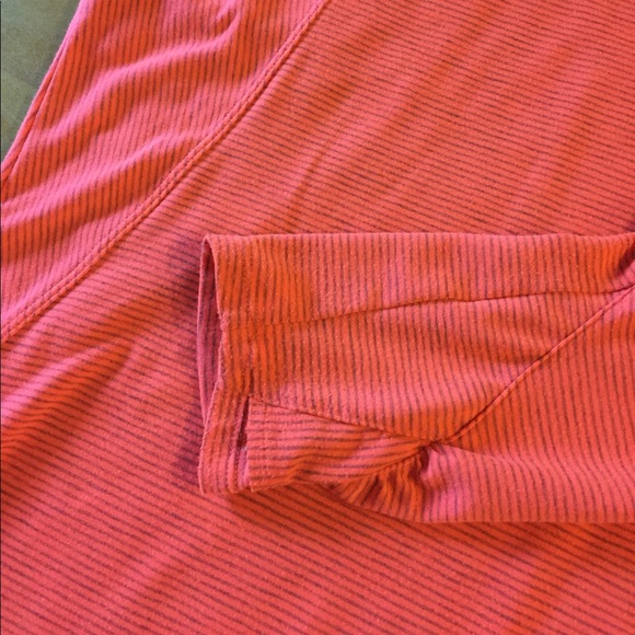 Athleta, Large, L/S Orange Striped Shirt - Picture 4 of 6