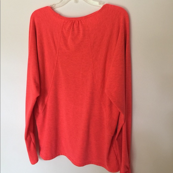 Athleta, Large, L/S Orange Striped Shirt - Picture 5 of 6