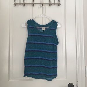 blue beach stripped tank top