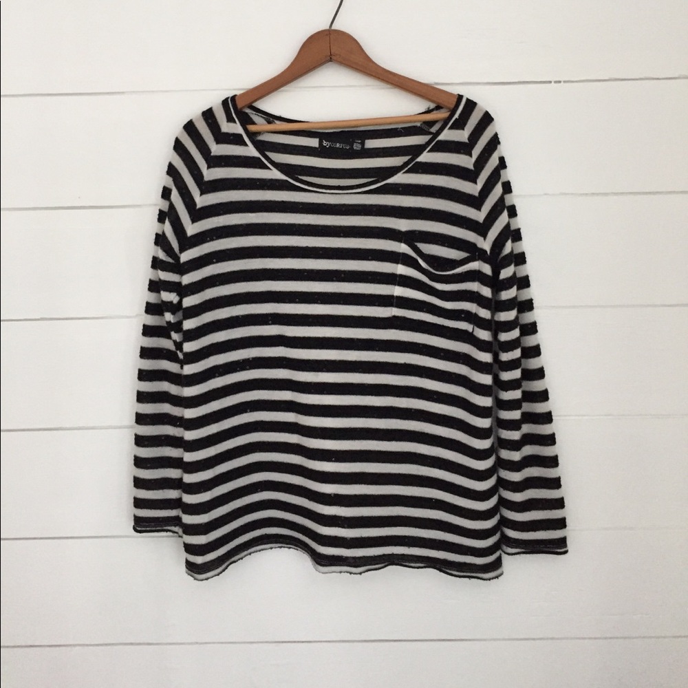 Sequined striped long sleeve top