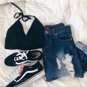 Ripped boyfriend jeans
