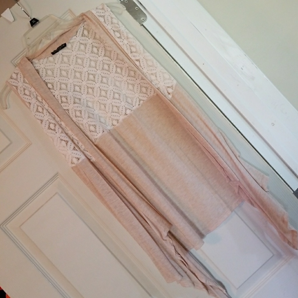 Lace sleeveless cardigan L/XL