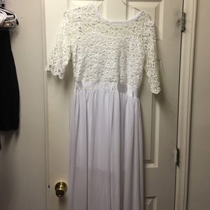 Size Large white lace top maxi dress