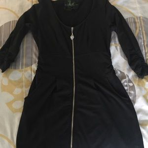 3/4 sleeve zipper dress