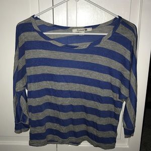 Blue and Gray Striped Shirt