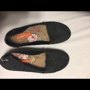 Flats black denim