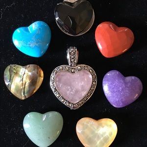 Sterling silver/marcasite multi-stone charm