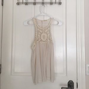 creme lace tank top
