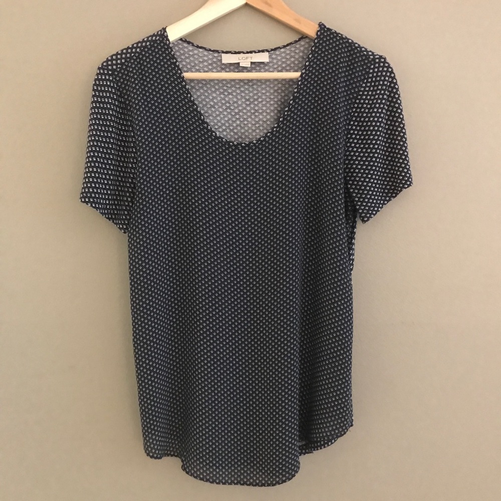 Mixed Media Short-Sleeve Top
