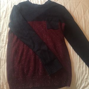 Navy and maroon sweater
