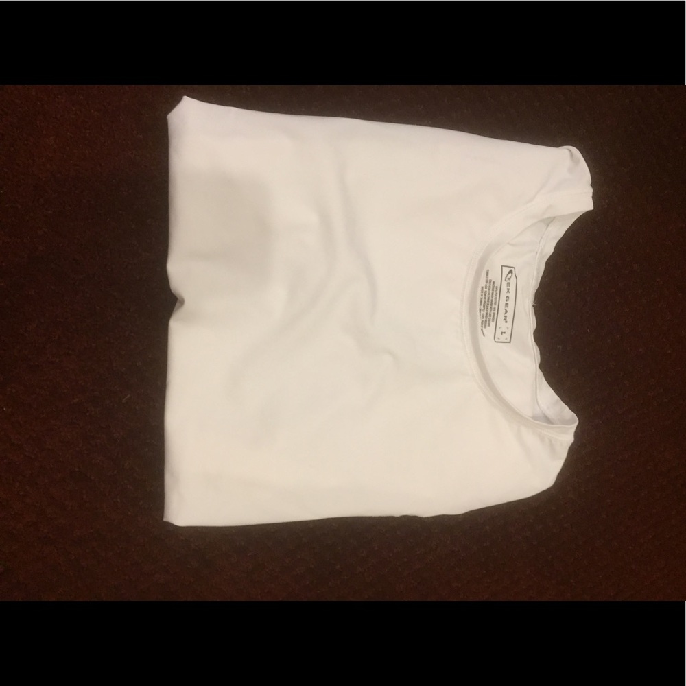 White athletic tee