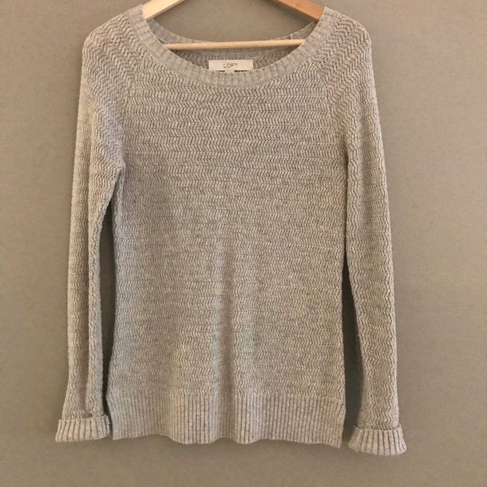 Herringbone Heather Gray Sweater