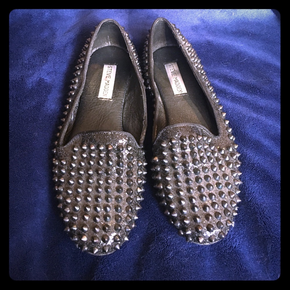 Steve Madden Studlly Spiked Loafers Sz 7