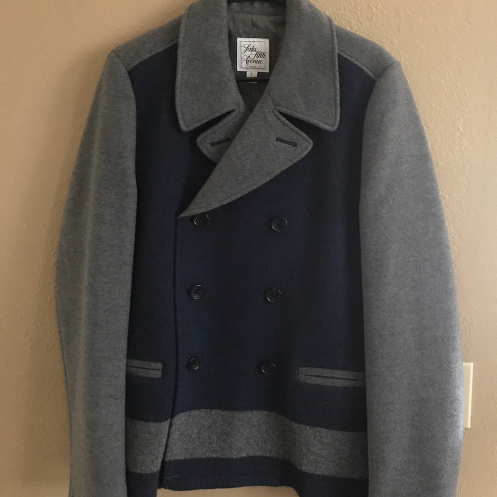 Navy/Grey peacoat
